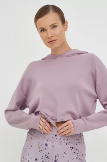 Bluzy damskie - Outhorn bluza damska kolor fioletowy z kapturem gładka - grafika 1