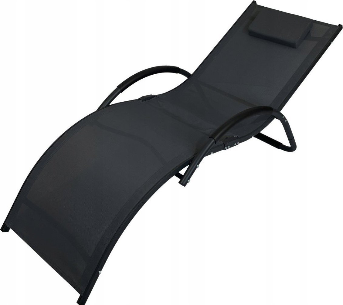 kontrast Leżak ogrodowy aluminiowy leżanka fotel bujany SWING czarny
