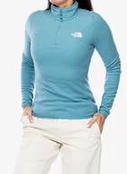 Bluzy sportowe damskie - Bluza polarowa damska The North Face 100 Glacier 1/4 Zip - algae blue - miniaturka - grafika 1