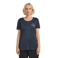 Koszulki i topy damskie - Damska koszulka z krótkim rękawem Jack Wolfskin PEAK GRAPHIC T W MTN midnight sky - XS - miniaturka - grafika 1