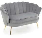 Sofy i kanapy - Sofa Dwuosobowa Muszelka Popielata Szary Welur Nowoczesna Amorinito XL - miniaturka - grafika 1