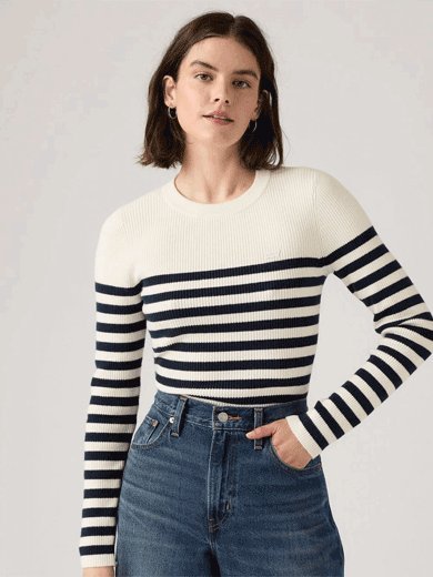 maglie donna levis a0719 0036 - adrienne stripe egret