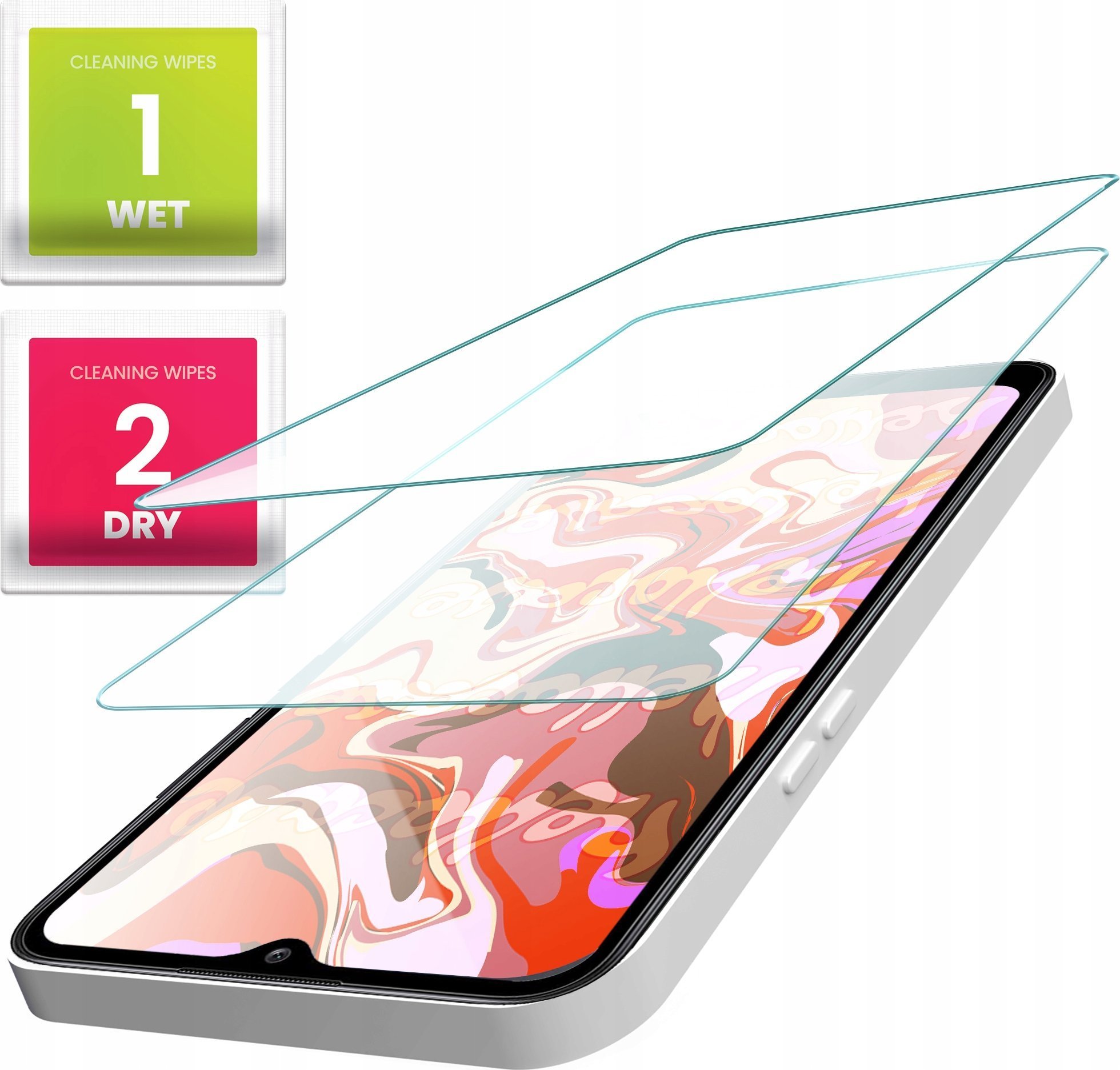 Hello Case 2-PAK Szkło Hartowane do Realme 7i szybka 9H, płaskie 2.5D, ochronne