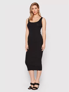 Sukienki - Calvin Klein Sukienka codzienna Iconic K20K203661 Czarny Slim Fit - grafika 1