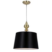 Lampy sufitowe - PRIMA GOLD LAMPA WISZĄCA ZŁOTY SATYNOWY E27 CZARNY - miniaturka - grafika 1