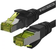 Kable miedziane - WP WPC-PAT-6ASF010BL Kabel sieciowy czarny, zielony 1 m Cat6a S/FTP (S-STP) - miniaturka - grafika 1
