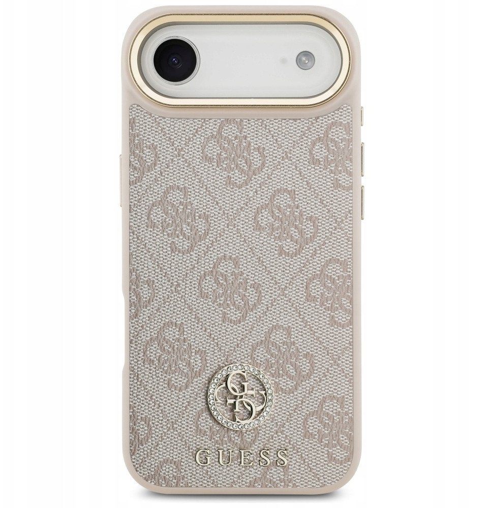 Etui Guess 4G Strass Logo MagSafe do iPhone Air różowy