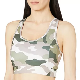 Koszulki i topy damskie - Urban Classics Damski sportowy biustonosz damski Tech Mesh Bra, sportowy top dla kobiet z wstawką z siateczki na plecach, rozmiary XS - 5XL, Duskrose Camo, XXL - grafika 1