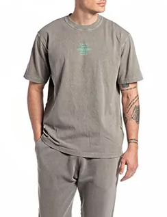 Koszulki męskie - Replay Męski T-shirt M6340, 210 Stonehenge Grey, L - grafika 1