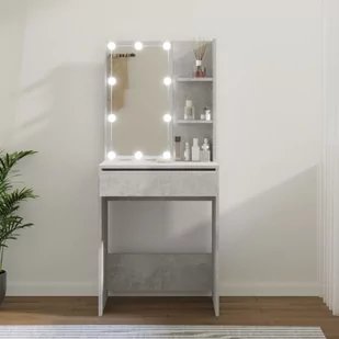 Lumarko Toaletka z oświetleniem LED, betonowa szarość, 60x40x140 cm - Toaletki - miniaturka - grafika 1