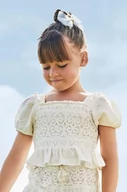 Bluzki dla dziewczynek - Mayoral bluzka dziecięca kolor beżowy gładka - miniaturka - grafika 1