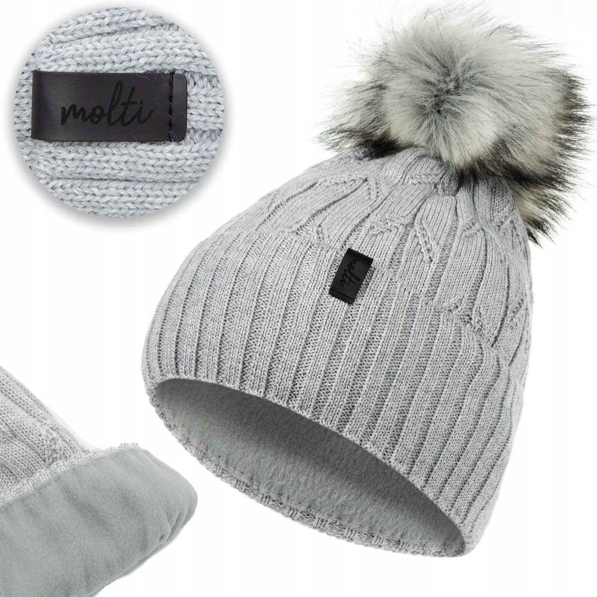 Czapka damska jesienna zimowa beanie modna młodzieżowa ciepła polar wełna