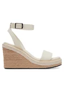 Espadryle damskie - Calvin Klein Espadryle Wedge Sandal 70 - He HW0HW02376 Biały - miniaturka - grafika 1