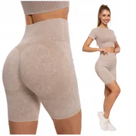Legginsy - Kolarki KRÓTKIE LEGGINSY DAMSKIE Bikery Push-Up Wysoki Stan MORAJ L/XL - miniaturka - grafika 1