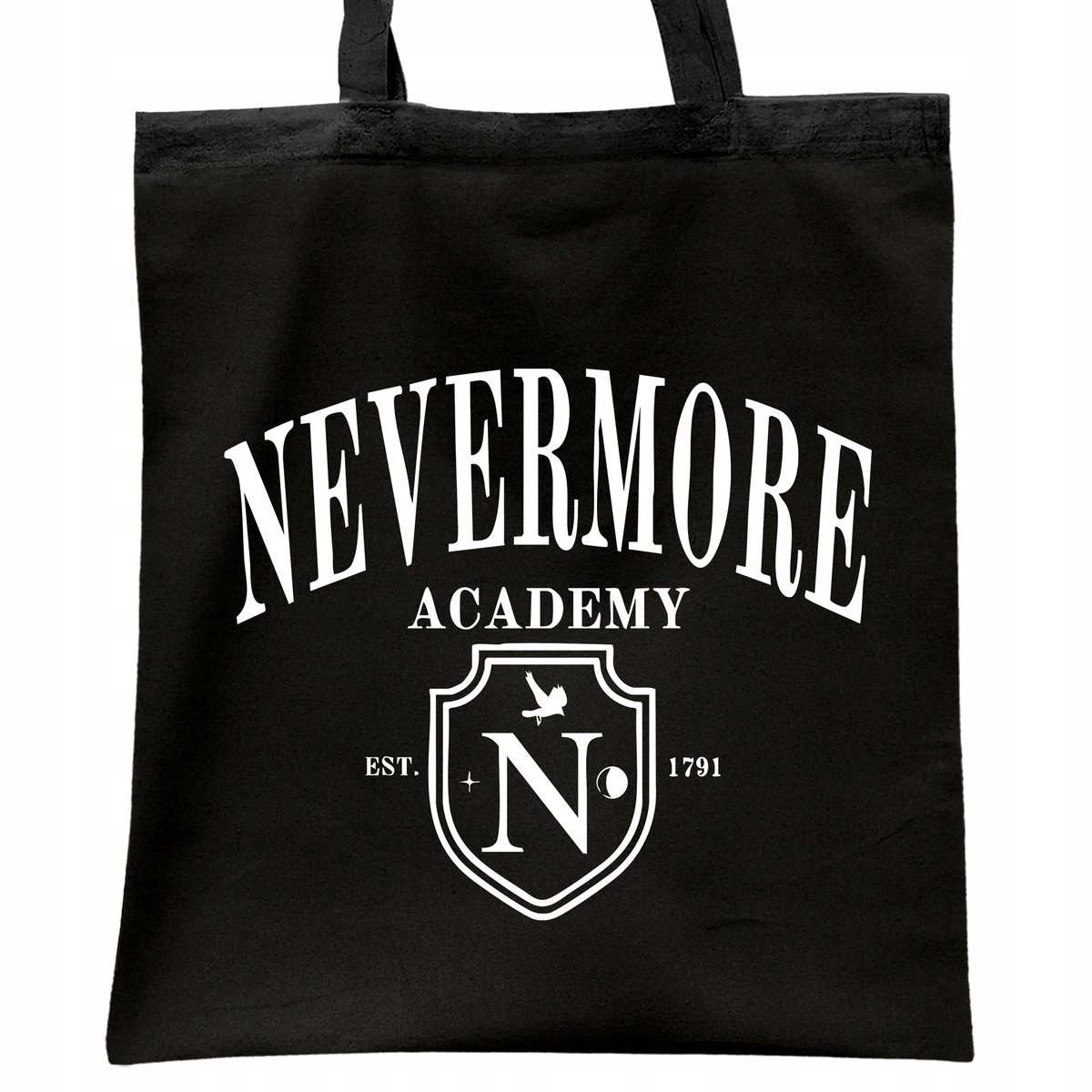 Torba bawełniana czarna na zakupy Nevermore Wednesday Dla Fanów