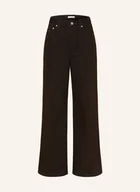 Spodnie damskie - Lacoste Dżinsy Z Szerokimi Nogawkami braun - miniaturka - grafika 1