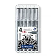 Markery permanentne - Staedtler Pisak z atramentem pigmentowym czarny 6 sztuk WIKR-0983534 WIKR-0983534 - miniaturka - grafika 1