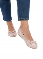 Baleriny - Chattawak Baleriny Ze Skórą Damskie Różowa Z Kokardką 37 J1A - miniaturka - grafika 1