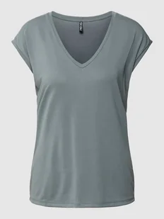 T-shirt z dekoltem w serek model ‘KAMALA’ - Koszulki i topy damskie - miniaturka - grafika 1
