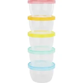 Miseczki i talerzyki dla dzieci - Badabulle Maxi Fun Colors miska z wieczkiem 5x250 ml - miniaturka - grafika 1