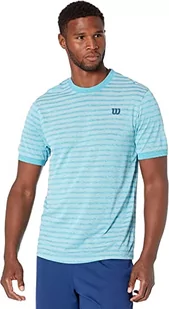 Wilson Wilson Męska koszulka z krótkim rękawem, STRIPE CREW wielokolorowa niebieski (Barr Reef) / biały XXL WRA789201 - Koszulki męskie - miniaturka - grafika 1