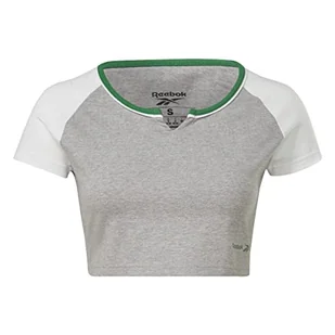 Reebok Damska koszulka Identity Crop, biała, XL, biały, S - Koszulki i topy damskie - miniaturka - grafika 1