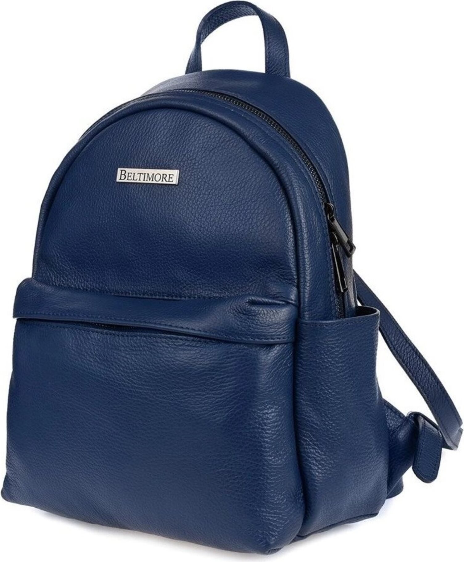 Granatowy mały skórzany plecak damski elegancki plecaczek A5 Beltimore P15