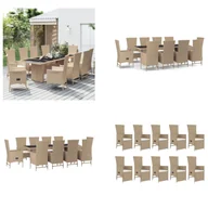 Meble ogrodowe - vidaXL 11-częściowy ogrodowy zestaw jadalny z poduszkami z beżowego polirattanu - ogrodowy zestaw jadalny - ogrodowe zestawy jadalne - zestaw jadalny - zestaw jadalny na taras - miniaturka - grafika 1