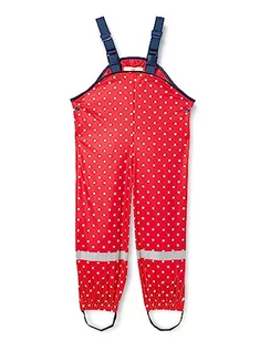 Spodnie i spodenki dla chłopców - Playshoes Dziecięce spodnie przeciwdeszczowe unisex z kropkami, czerwony (rot 8), 98 - grafika 1