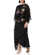 Sukienki - Frock and Frill Damska kwiecista haftowana sukienka na specjalne okazje, czarna, 8, Czarny, 34 - miniaturka - grafika 1