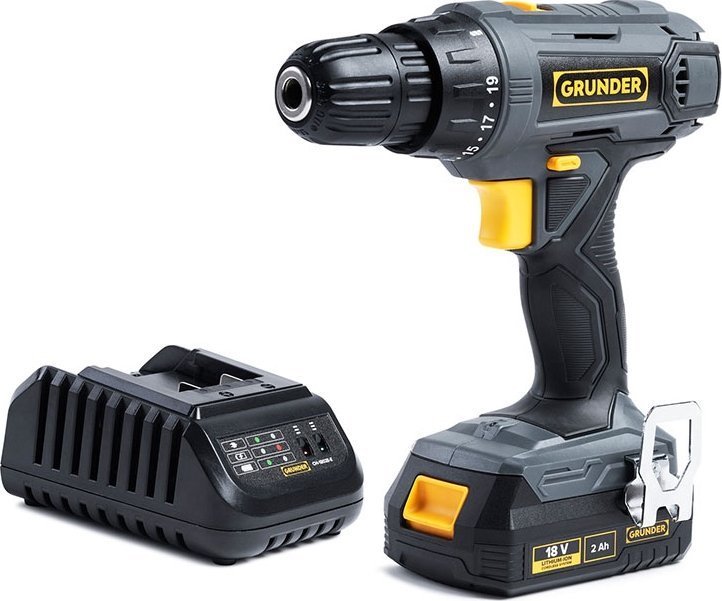 Grunder Wiertarko-wkrętarka CD-L1118 18 V 1 x akumulator 2 Ah