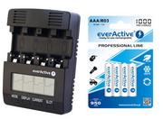 Ładowarki i akumulatory - Ładowarka everActive NC-3000 + 4 x R03 AAA everActive 1000 mAh - miniaturka - grafika 1