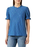 Koszulki i topy damskie - VIKAWA S/S Flounce TOP/SU - NOOS, federal blue, L - miniaturka - grafika 1