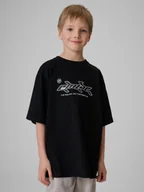 Koszulki dla chłopców - 4F T-shirt loose z nadrukiem chłopięcy - czarny 158/164 (12-14 lat) - miniaturka - grafika 1