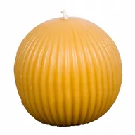 Świece - Świeca z wosku pszczelego kula prążki średnia - miniaturka - grafika 1