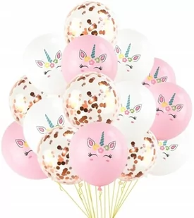 Zestaw Balonów Konfetti Urodziny 15Szt Jednorożec - Urodziny dziecka - miniaturka - grafika 1