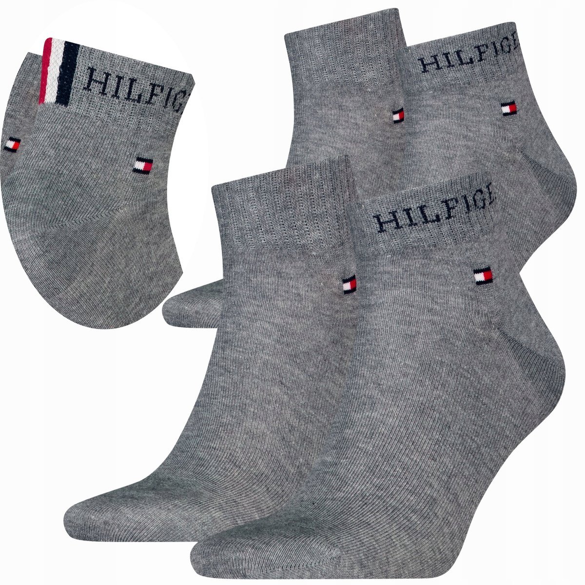 TOMMY HILFIGER SKARPETY MĘSKIE STOPKI 43-46 szary