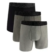 Majtki męskie - Bokserki męskie Under Armour Perf Tech Solid 6in 3Pack Steel Heather 3XL - miniaturka - grafika 1
