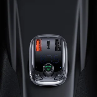 Baseus Transmiter FM Bluetooth 5.0 ładowarka samochodowa PPS Quick Charge QC4.0 Power Delivery USB Typ C / micro SD 5A 36W czarny (CCTM-B01) - Transmitery FM - miniaturka - grafika 21