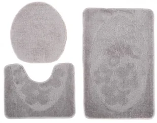 Antypoślizgowy popielaty zestaw chodniczków łazienkowych R6-S43 - Dywaniki łazienkowe Antypoślizgowy popielaty zestaw chodniczków łazienkowych R6-S43 - Dywaniki łazienkowe - miniaturka - grafika 1