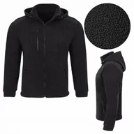 Bluzy męskie - POLAR MĘSKI czarny roboczy Bluza Polarowa męska rozpinana z Kapturem r. 3XL - miniaturka - grafika 1