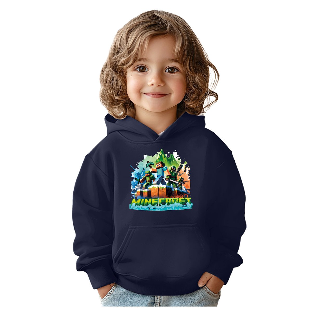 BLUZA DZIECIĘCA MINECRAFT LEGENDS 104 Z KAPTUREM BAWEŁNIANA JAKOŚĆ