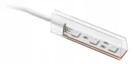 Lampy pozostałe - GTV KLIP PLASTIKOWY OŚWIETLAJĄCY DO PÓŁKI SZKLANEJ 8mm. 0.25W/12V. 3 DIODY LED. PRZEWÓD 2mZ MINI AMP MĘSKI. NIEBIESKI LD-KLPNB-00N - miniaturka - grafika 1