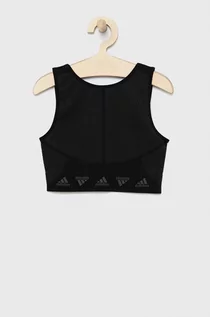 Koszulki dla dziewczynek - Adidas Performance top dziecięcy kolor czarny - grafika 1
