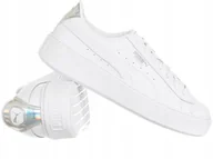 Sneakersy damskie - Buty damskie Puma Basket Platform Iridescent Jr 370828-01 sneakersy białe - miniaturka - grafika 1
