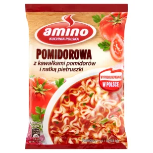 Amino Zupa błyskawiczna pomidorowa z kawałkami pomidorów i natką pietruszki 61 g - Zupy w płynie - miniaturka - grafika 1