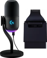 Mikrofony komputerowe - Mikrofon Logitech G Yeti GX czarny 988-000569 + Lampa Litra Glow - miniaturka - grafika 1