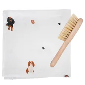 Szczotki do włosów dla dzieci - Naturalna szczotka dla niemowląt na ciemieniuchę + myjka Pieski Cavaliery, Lullalove - miniaturka - grafika 1