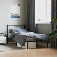 Inne meble do sypialni - Metalowa rama łóżka z wezgłowiem, czarna, 90x200 cm Lumarko! - miniaturka - grafika 1
