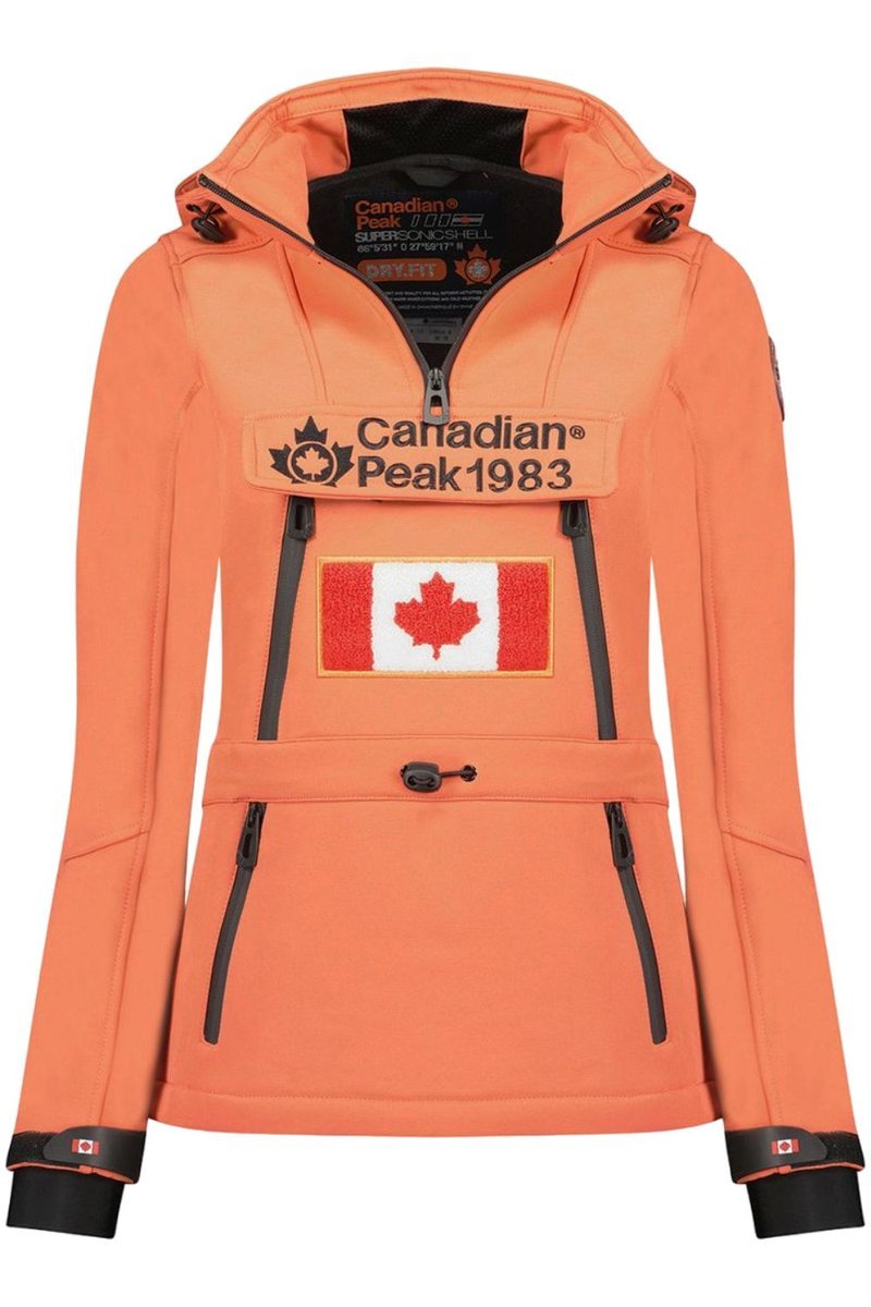 Kurtka damska Canadian Peak Toka trekkingowa softshell pomarańczowy-XXL